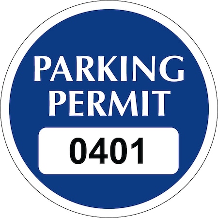 Lustre-Cal Static Cling Parking Permit Dark Blue 2in x 2in  Circle Serialized 401-450, 50PK 253753SCL1BdDi0401